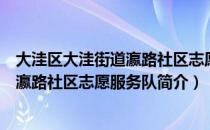 大洼区大洼街道瀛路社区志愿服务队（关于大洼区大洼街道瀛路社区志愿服务队简介）