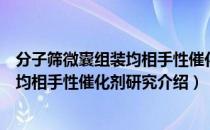 分子筛微囊组装均相手性催化剂研究（关于分子筛微囊组装均相手性催化剂研究介绍）