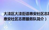 大洼区大洼街道惠安社区志愿服务队（关于大洼区大洼街道惠安社区志愿服务队简介）