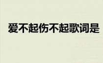 爱不起伤不起歌词是（伤不起的爱情歌词）