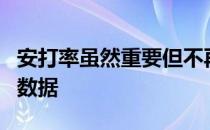 安打率虽然重要但不再是评断一位球员主要的数据