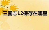 三国志12保存在哪里（三国志12存档位置）