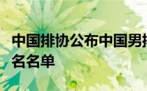 中国排协公布中国男排超级联赛各支代表队报名名单