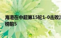 海港在中超第15轮1-0击败津门虎球队排名暂时提升至积分榜前5