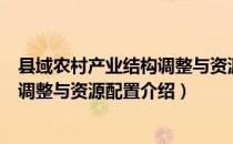 县域农村产业结构调整与资源配置（关于县域农村产业结构调整与资源配置介绍）