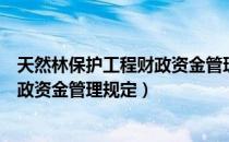 天然林保护工程财政资金管理规定（关于天然林保护工程财政资金管理规定）