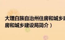 大理白族自治州住房和城乡建设局（关于大理白族自治州住房和城乡建设局简介）