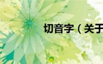 切音字（关于切音字介绍）