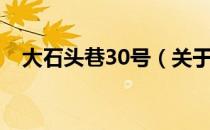 大石头巷30号（关于大石头巷30号简介）