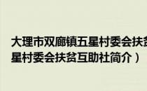 大理市双廊镇五星村委会扶贫互助社（关于大理市双廊镇五星村委会扶贫互助社简介）