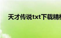 天才传说txt下载精校版（天才传说txt）