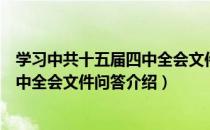 学习中共十五届四中全会文件问答（关于学习中共十五届四中全会文件问答介绍）