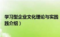 学习型企业文化理论与实践（关于学习型企业文化理论与实践介绍）