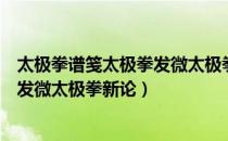 太极拳谱笺太极拳发微太极拳新论（关于太极拳谱笺太极拳发微太极拳新论）