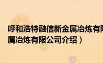 呼和浩特融信新金属冶炼有限公司（关于呼和浩特融信新金属冶炼有限公司介绍）