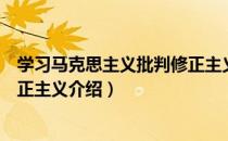 学习马克思主义批判修正主义（关于学习马克思主义批判修正主义介绍）