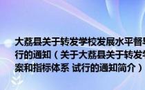 大荔县关于转发学校发展水平督导评估316工程实施方案和指标体系 试行的通知（关于大荔县关于转发学校发展水平督导评估316工程实施方案和指标体系 试行的通知简介）