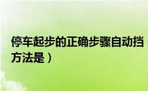 停车起步的正确步骤自动挡（自动挡车正确起步方法和停车方法是）