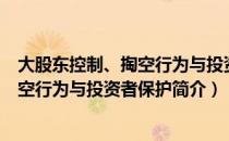 大股东控制、掏空行为与投资者保护（关于大股东控制、掏空行为与投资者保护简介）