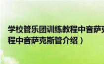 学校管乐团训练教程中音萨克斯管（关于学校管乐团训练教程中音萨克斯管介绍）