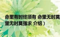 命里有时终须有 命里无时莫强求 （关于命里有时终须有 命里无时莫强求 介绍）