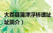 大荔县蒲津浮桥遗址（关于大荔县蒲津浮桥遗址简介）