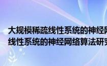 大规模稀疏线性系统的神经网络算法研究（关于大规模稀疏线性系统的神经网络算法研究简介）