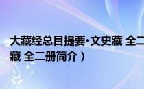 大藏经总目提要·文史藏 全二册（关于大藏经总目提要·文史藏 全二册简介）