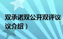 双承诺双公开双评议（关于双承诺双公开双评议介绍）