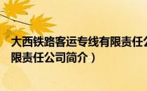 大西铁路客运专线有限责任公司（关于大西铁路客运专线有限责任公司简介）