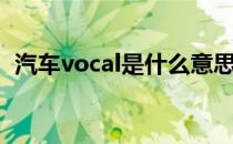 汽车vocal是什么意思（vocal是什么意思）