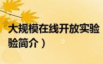 大规模在线开放实验（关于大规模在线开放实验简介）