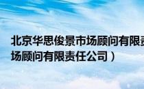 北京华思俊景市场顾问有限责任公司（关于北京华思俊景市场顾问有限责任公司）