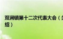 双涧镇第十二次代表大会（关于双涧镇第十二次代表大会介绍）