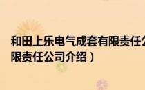 和田上乐电气成套有限责任公司（关于和田上乐电气成套有限责任公司介绍）