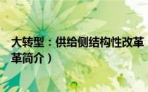 大转型：供给侧结构性改革（关于大转型：供给侧结构性改革简介）