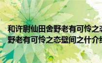 和许尉仙田舍野老有可怜之态壁间之什（关于和许尉仙田舍野老有可怜之态壁间之什介绍）