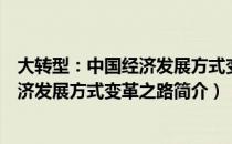 大转型：中国经济发展方式变革之路（关于大转型：中国经济发展方式变革之路简介）