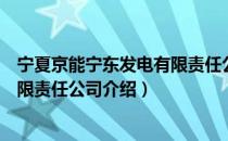 宁夏京能宁东发电有限责任公司（关于宁夏京能宁东发电有限责任公司介绍）