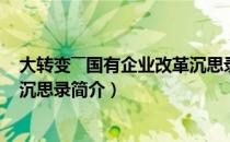 大转变――国有企业改革沉思录（关于大转变――国有企业改革沉思录简介）