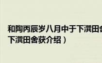 和陶丙辰岁八月中于下潠田舍获（关于和陶丙辰岁八月中于下潠田舍获介绍）