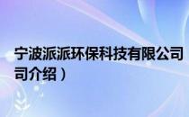 宁波派派环保科技有限公司（关于宁波派派环保科技有限公司介绍）