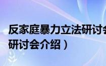 反家庭暴力立法研讨会（关于反家庭暴力立法研讨会介绍）