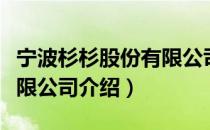 宁波杉杉股份有限公司（关于宁波杉杉股份有限公司介绍）