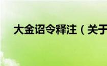 大金诏令释注（关于大金诏令释注简介）