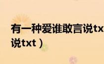 有一种爱谁敢言说txt下载（有一种爱谁敢言说txt）