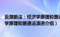 反垄断法：经济学原理和普通法演进（关于反垄断法：经济学原理和普通法演进介绍）