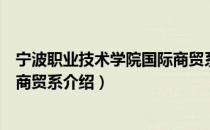 宁波职业技术学院国际商贸系（关于宁波职业技术学院国际商贸系介绍）