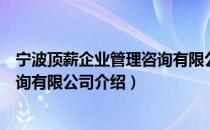 宁波顶薪企业管理咨询有限公司（关于宁波顶薪企业管理咨询有限公司介绍）