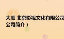 大顺 北京影视文化有限公司（关于大顺 北京影视文化有限公司简介）